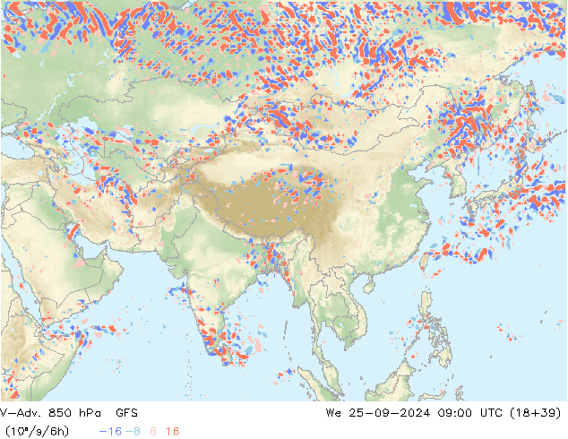 V-Adv. 850 hPa GFS We 25.09.2024 09 UTC