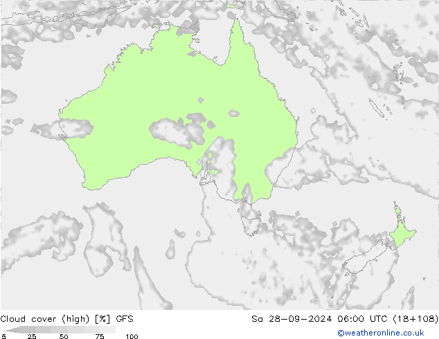 Nubi alte GFS sab 28.09.2024 06 UTC