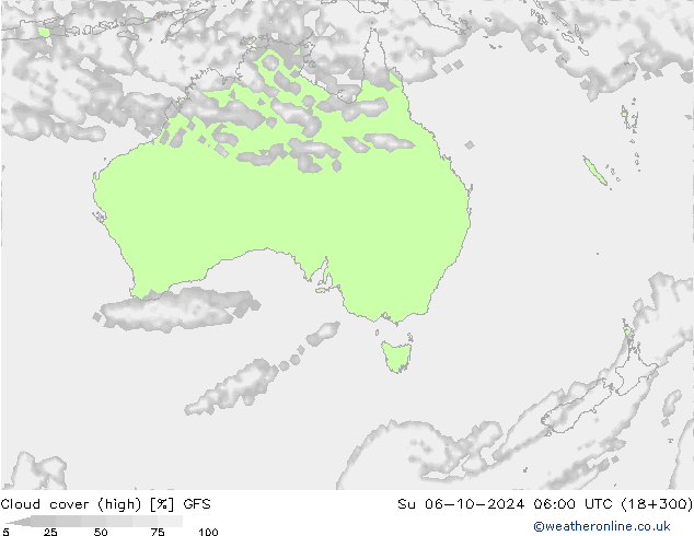 облака (средний) GFS Вс 06.10.2024 06 UTC