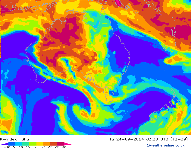 K-Index GFS Tu 24.09.2024 03 UTC