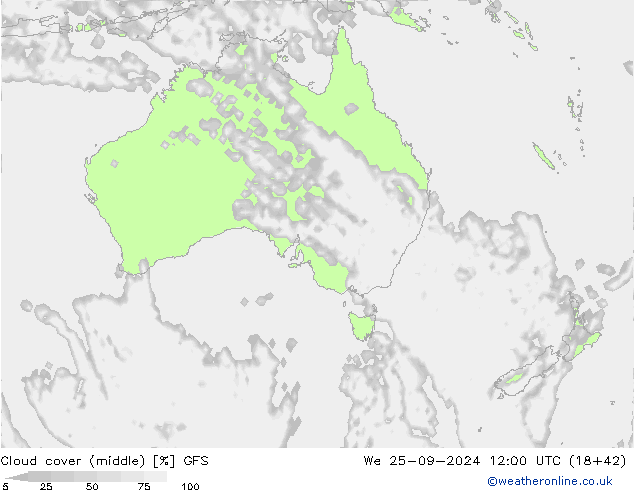 nuvens (médio) GFS Qua 25.09.2024 12 UTC