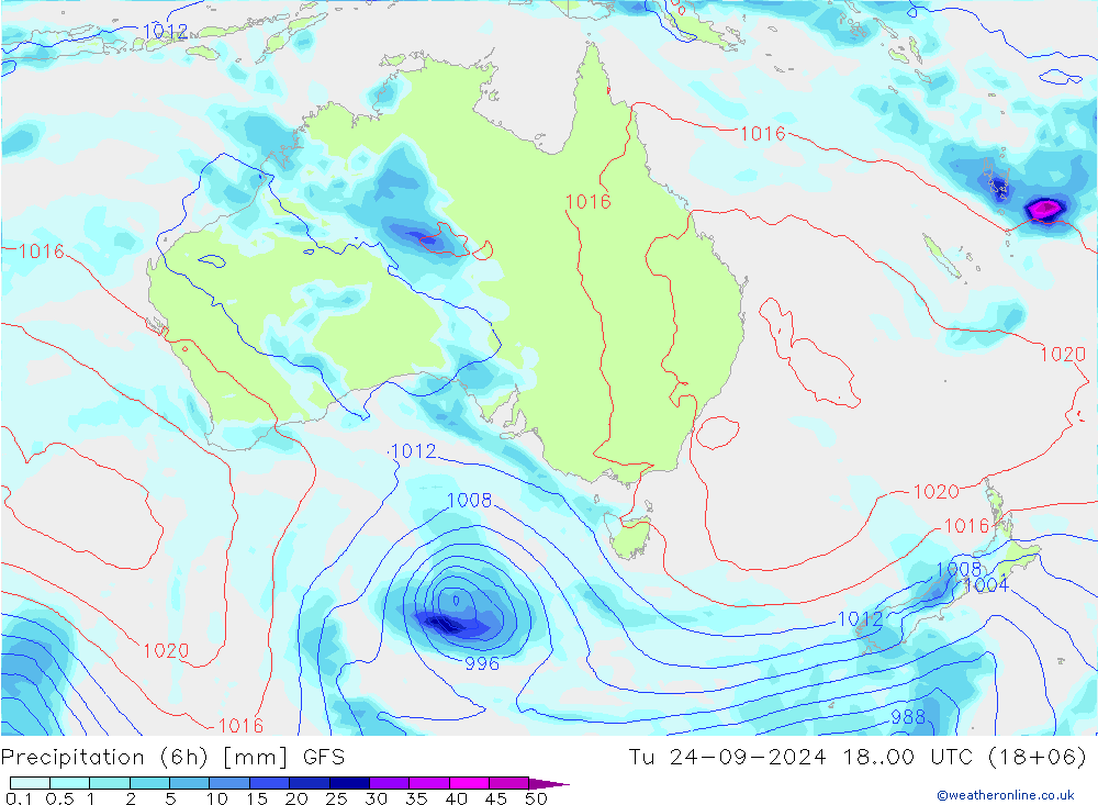 Z500/Rain (+SLP)/Z850 GFS wto. 24.09.2024 00 UTC