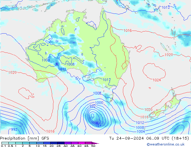 Precipitazione GFS mar 24.09.2024 09 UTC