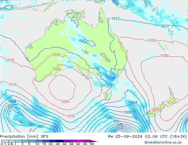 Niederschlag GFS Mi 25.09.2024 06 UTC