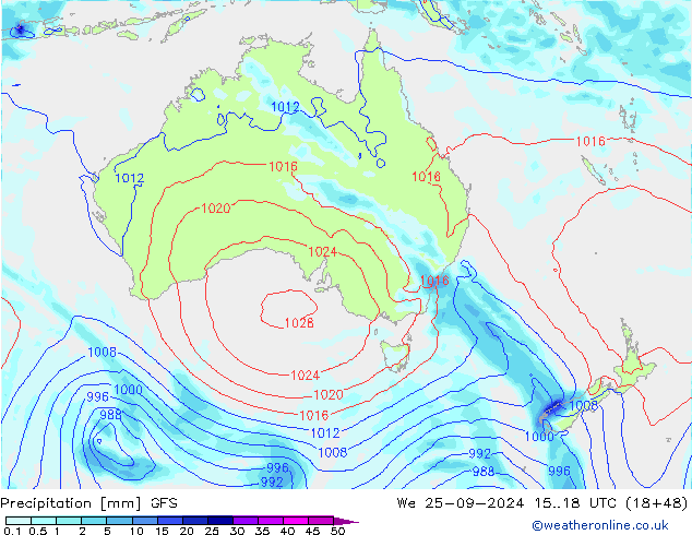 осадки GFS ср 25.09.2024 18 UTC
