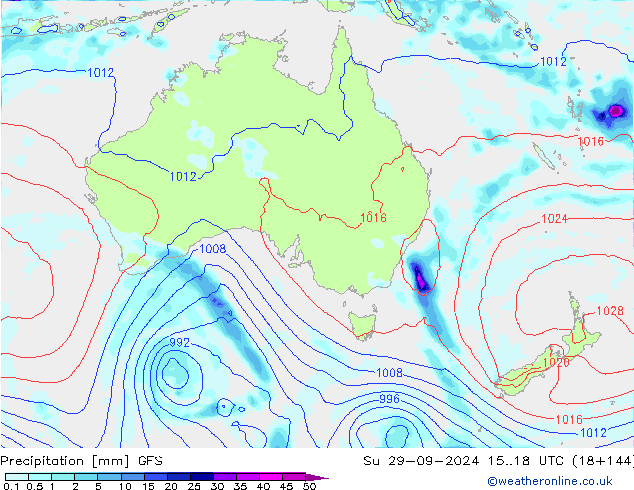 Niederschlag GFS So 29.09.2024 18 UTC