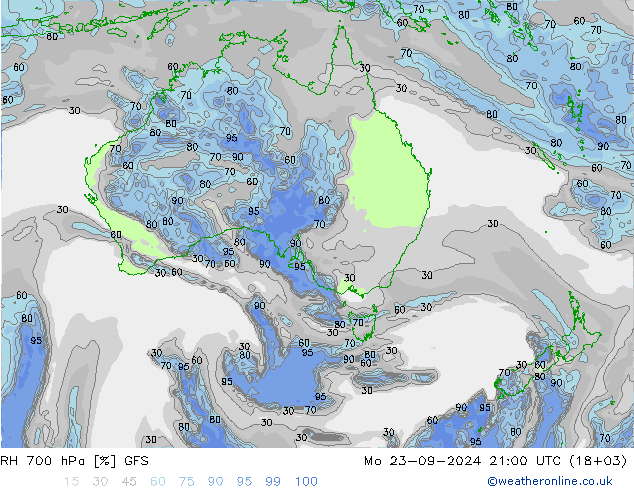 Humedad rel. 700hPa GFS septiembre 2024