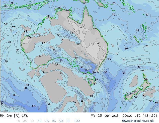 RH 2m GFS We 25.09.2024 00 UTC