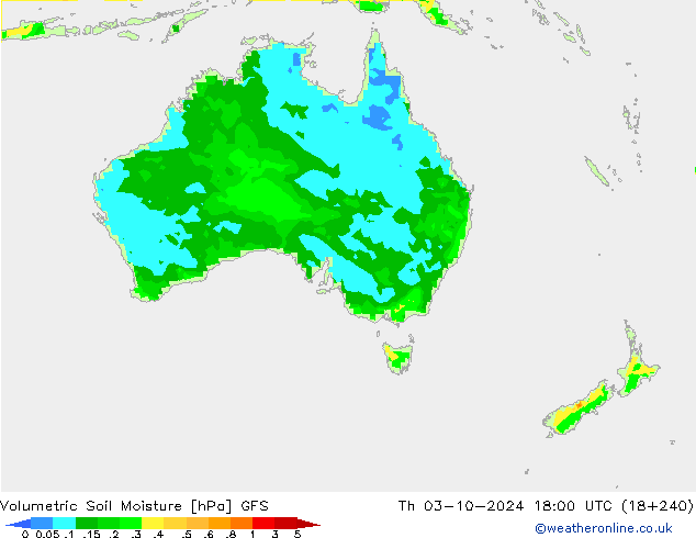 Volumetric Soil Moisture GFS czw. 03.10.2024 18 UTC