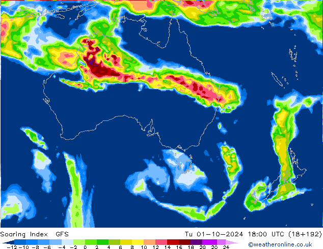 Soaring Index GFS Tu 01.10.2024 18 UTC