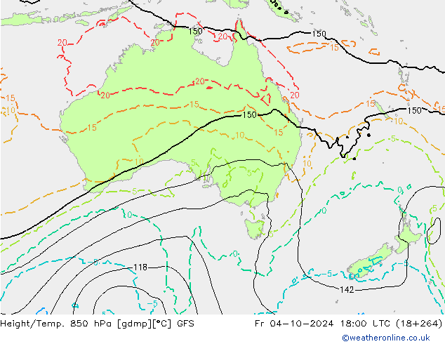 Z500/Rain (+SLP)/Z850 GFS Sex 04.10.2024 18 UTC