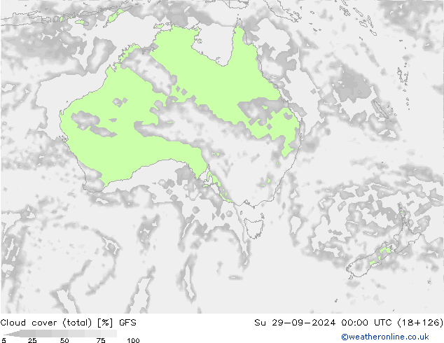 Bewolking (Totaal) GFS september 2024