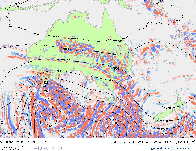 V-Adv. 500 hPa GFS Ne 29.09.2024 12 UTC