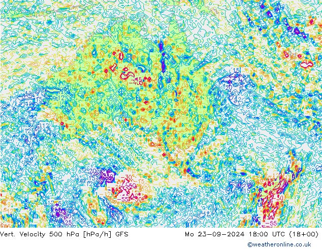 Vert. Velocity 500 hPa GFS Mo 23.09.2024 18 UTC