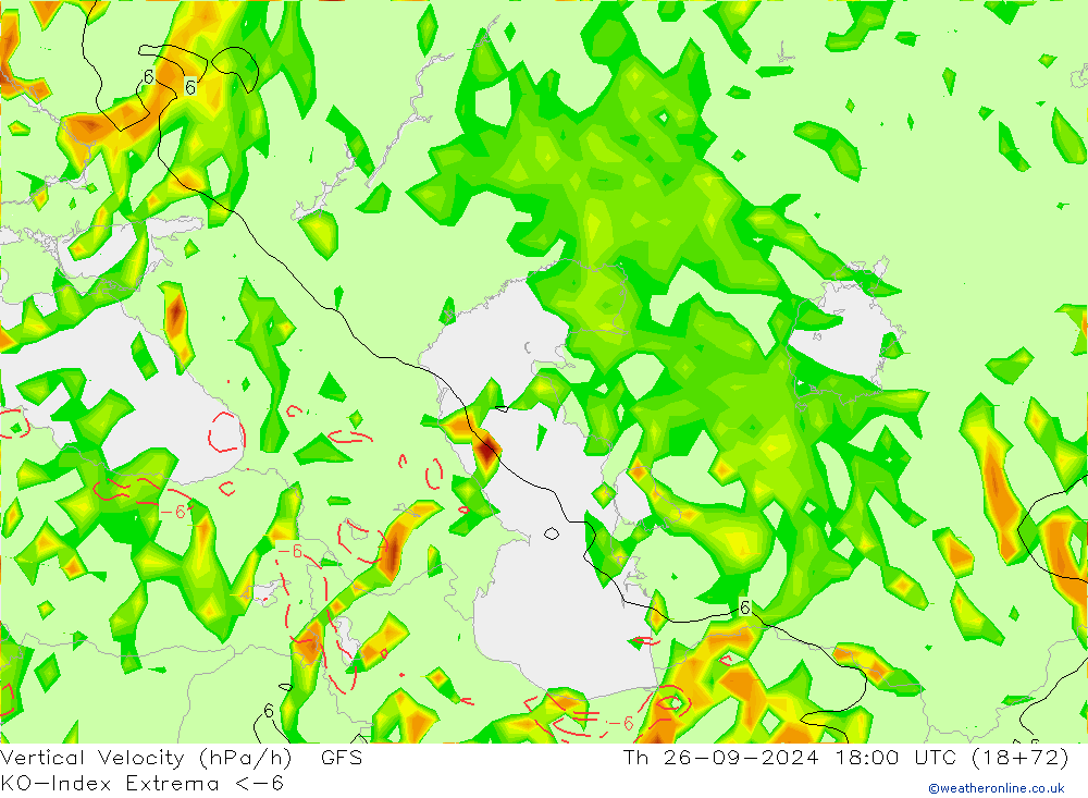 Convection-Index GFS Čt 26.09.2024 18 UTC