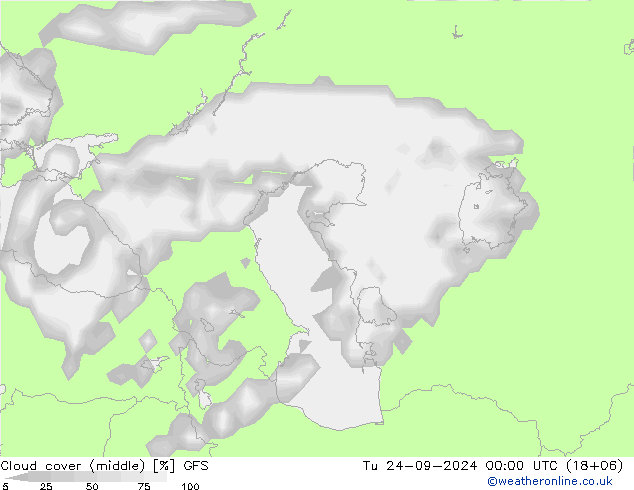 Cloud cover (middle) GFS September 2024