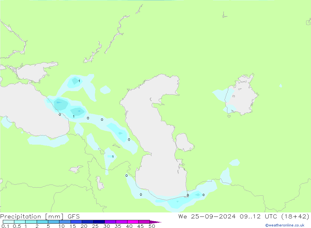 precipitação GFS Qua 25.09.2024 12 UTC