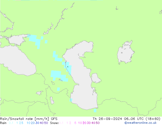 Rain/Snowfall rate GFS Th 26.09.2024 06 UTC