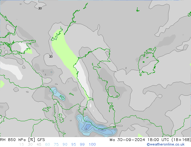 RH 850 hPa GFS Po 30.09.2024 18 UTC