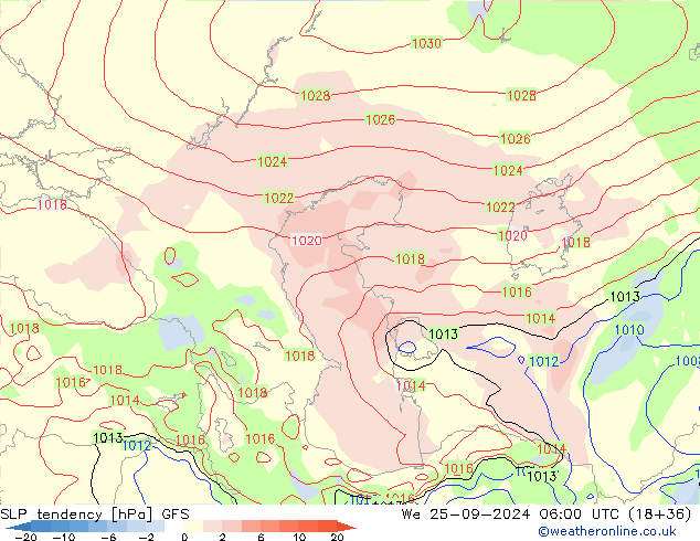 tendencja GFS śro. 25.09.2024 06 UTC