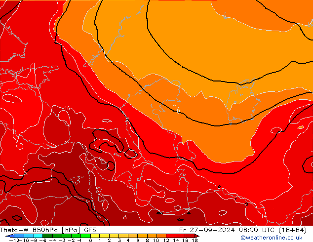 Theta-W 850hPa GFS Fr 27.09.2024 06 UTC