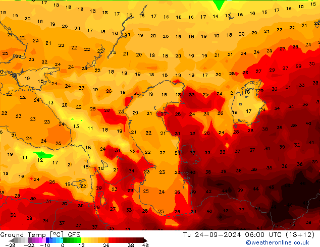 Temp GFS mar 24.09.2024 06 UTC