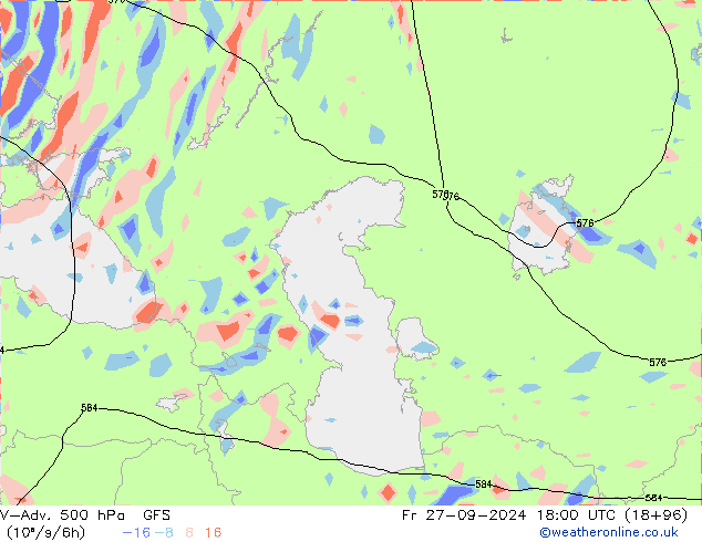 V-Adv. 500 hPa GFS vie 27.09.2024 18 UTC