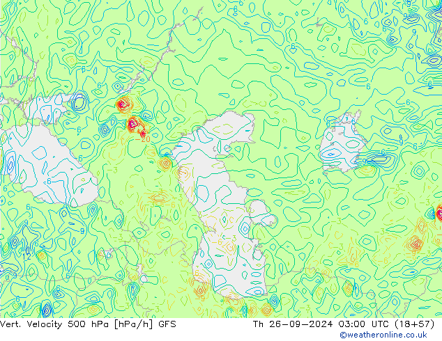 Vert. Velocity 500 hPa GFS Th 26.09.2024 03 UTC