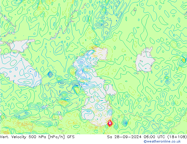 Vert. snelheid 500 hPa GFS za 28.09.2024 06 UTC