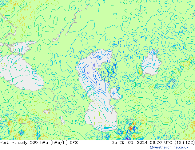 Vert. Velocity 500 hPa GFS dom 29.09.2024 06 UTC