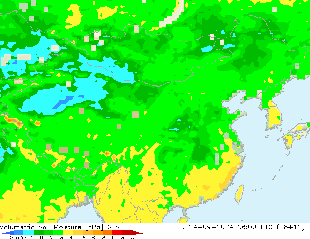 Volumetric Soil Moisture GFS Ter 24.09.2024 06 UTC