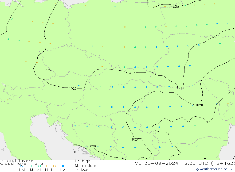 Cloud layer GFS  30.09.2024 12 UTC