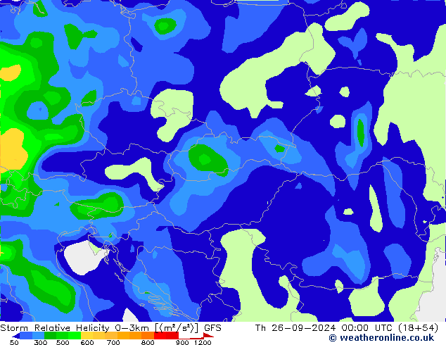 Storm Relative Helicity GFS Th 26.09.2024 00 UTC