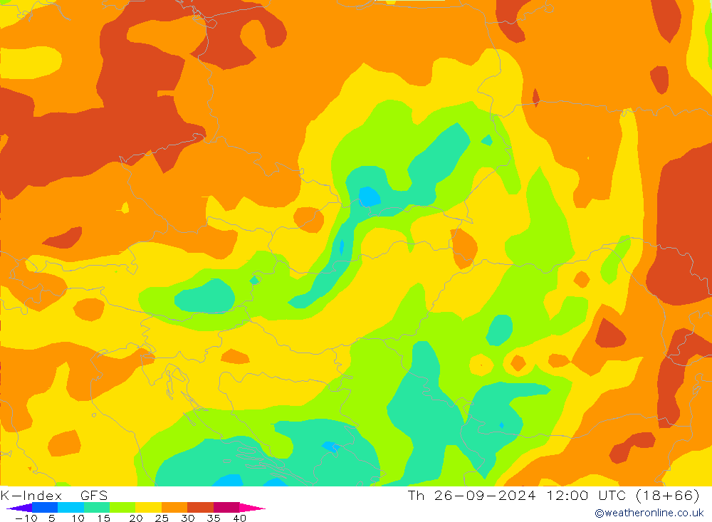 K-Index GFS jeu 26.09.2024 12 UTC