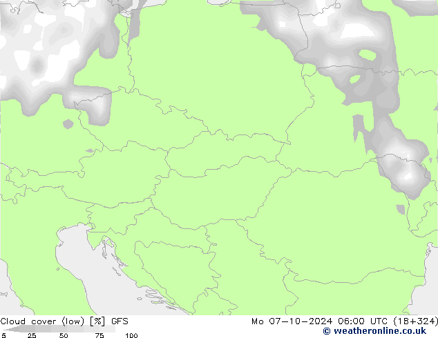 nízká oblaka GFS Po 07.10.2024 06 UTC