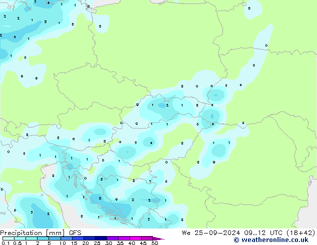 Precipitation GFS We 25.09.2024 12 UTC