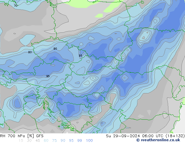 RH 700 гПа GFS Вс 29.09.2024 06 UTC