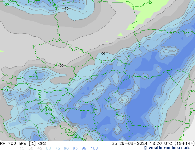 RH 700 hPa GFS So 29.09.2024 18 UTC