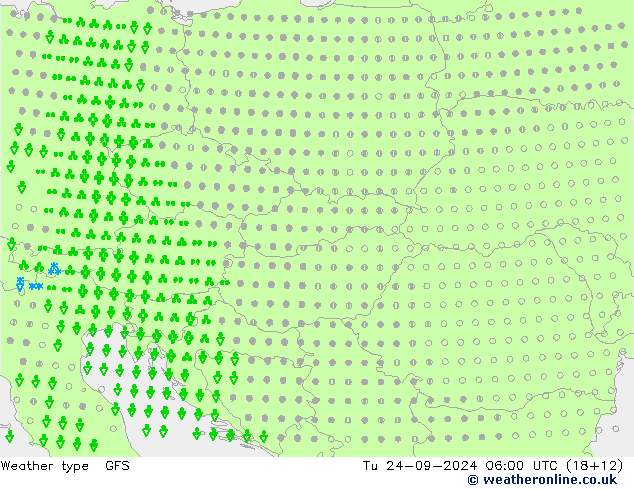 Weather type GFS Tu 24.09.2024 06 UTC