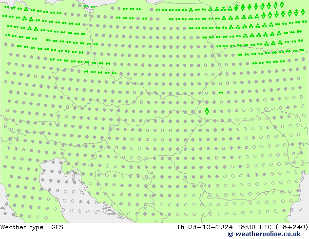 Tipo di precipitazione GFS gio 03.10.2024 18 UTC