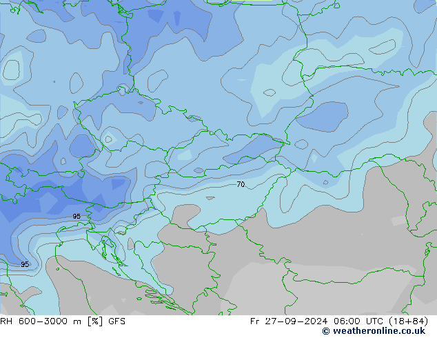 RH 600-3000 m GFS Fr 27.09.2024 06 UTC