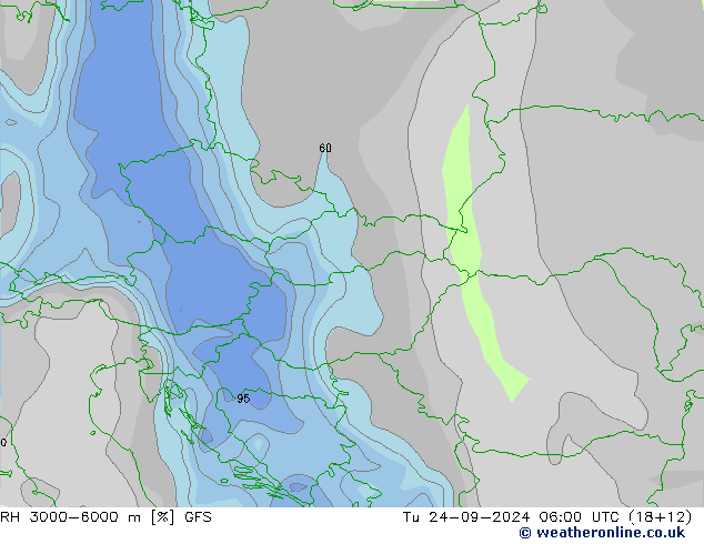 RH 3000-6000 m GFS Tu 24.09.2024 06 UTC