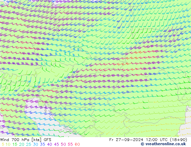  700 hPa GFS  27.09.2024 12 UTC