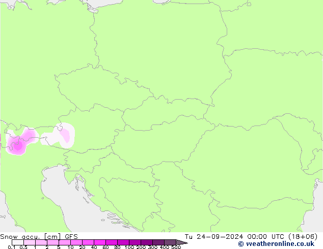 Snow accu. GFS wrzesień 2024