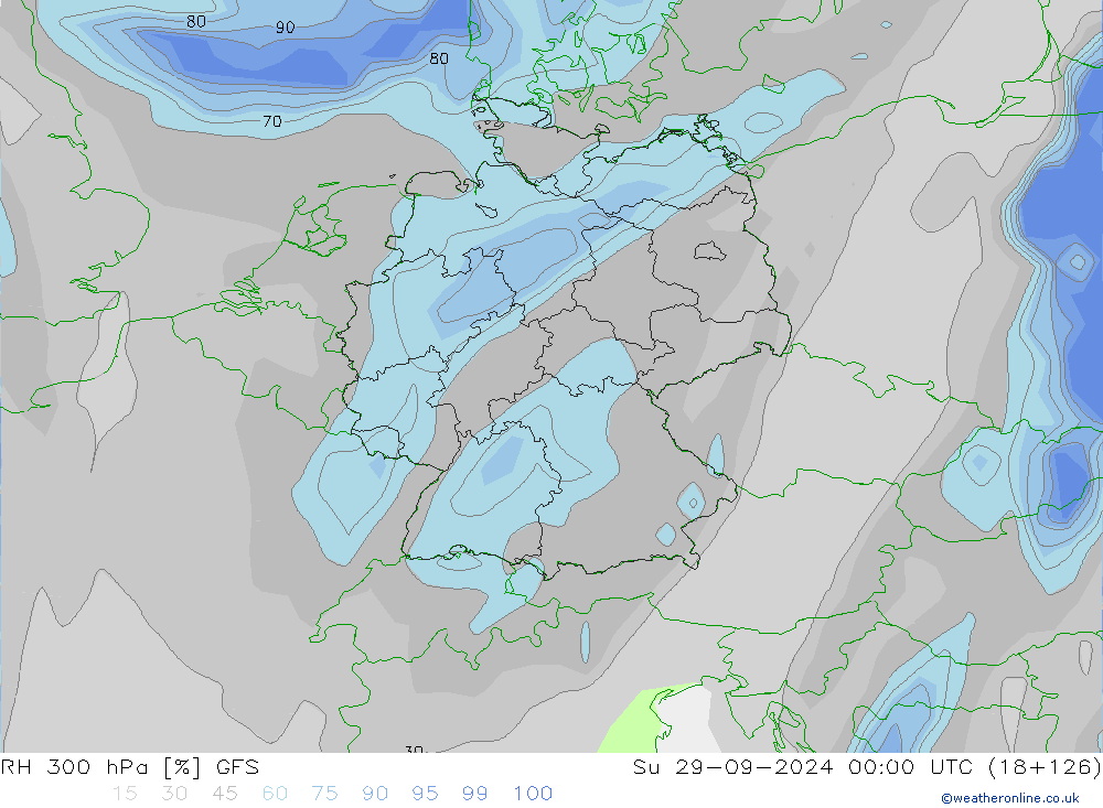 RH 300 hPa GFS nie. 29.09.2024 00 UTC