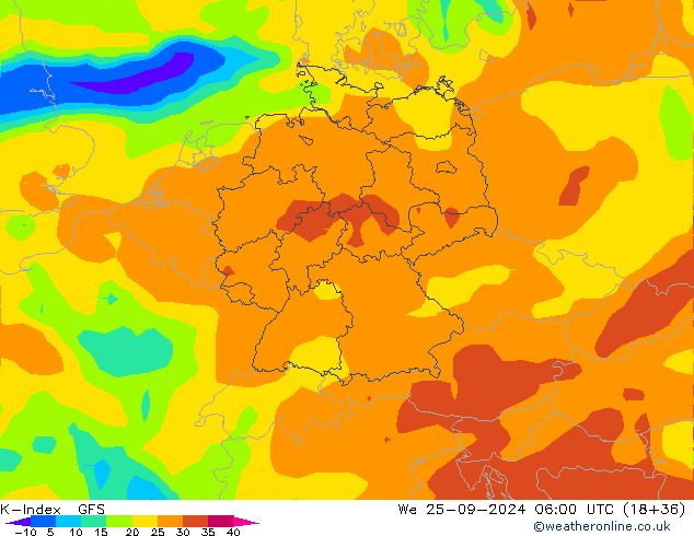 K-Index GFS We 25.09.2024 06 UTC