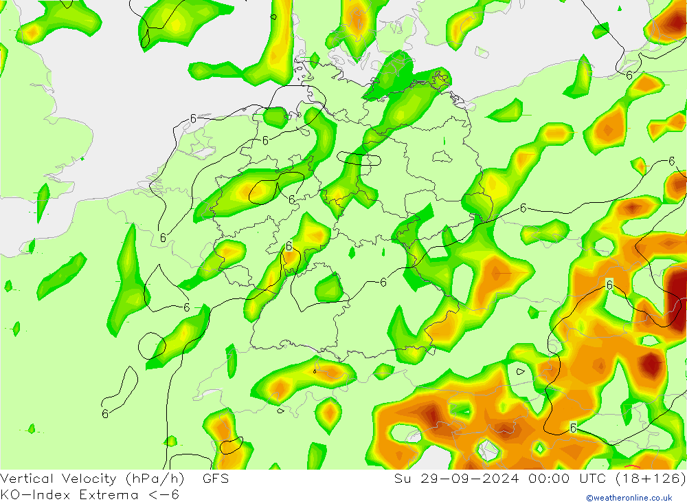 Convection-Index GFS dim 29.09.2024 00 UTC