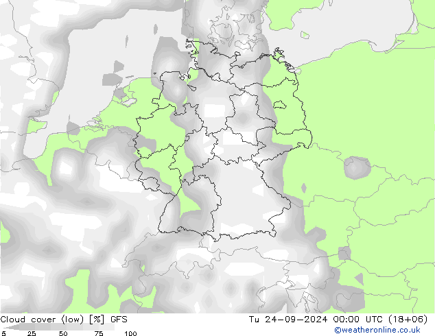 Cloud (high,middle,low) GFS Tu 24.09.2024 00 UTC