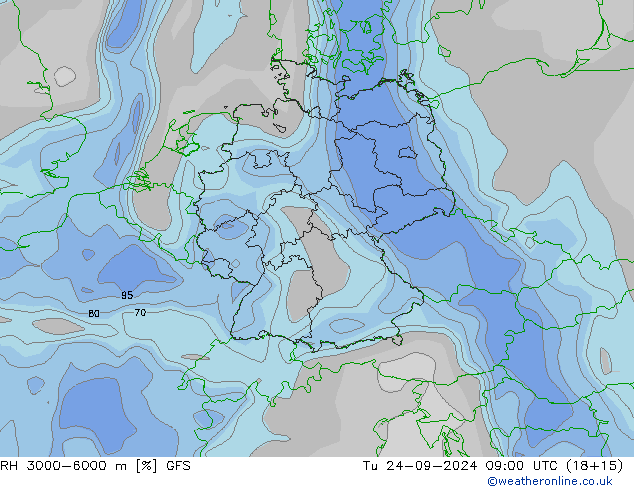 RH 3000-6000 m GFS wto. 24.09.2024 09 UTC