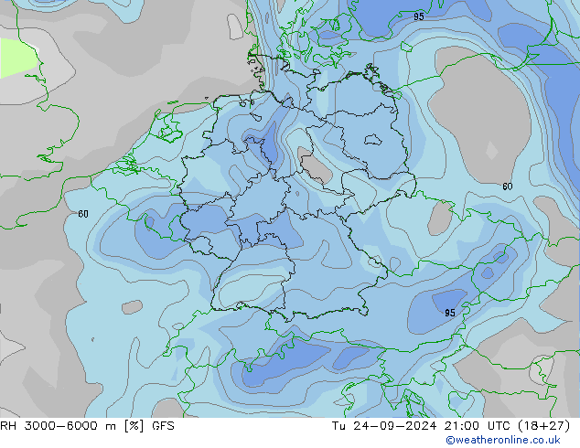 RH 3000-6000 m GFS September 2024